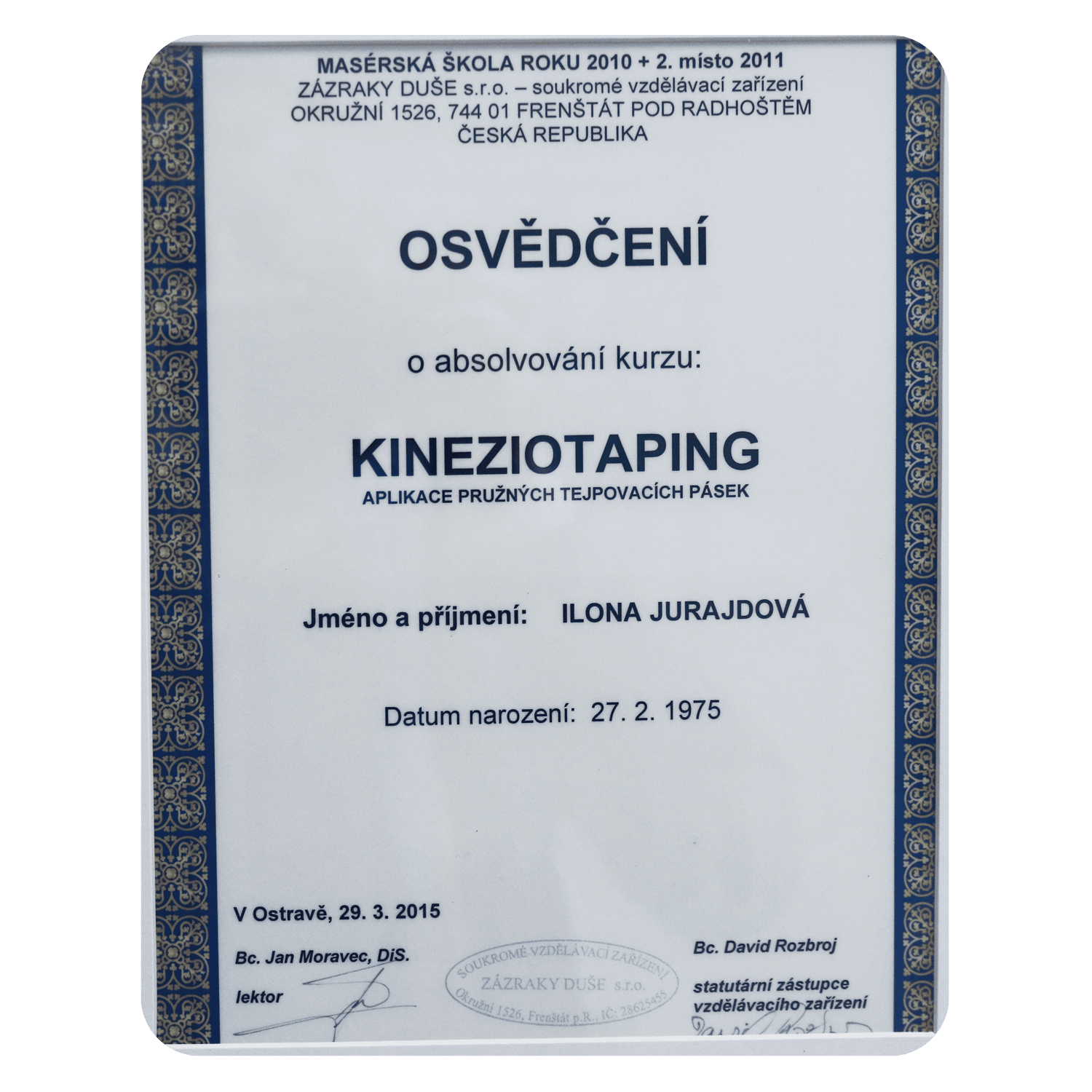 Kineziotaping – aplikace pružných tejpovacích pásek